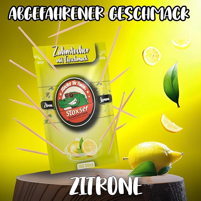 150 x Zahnstocher mit Geschmack Zitrone